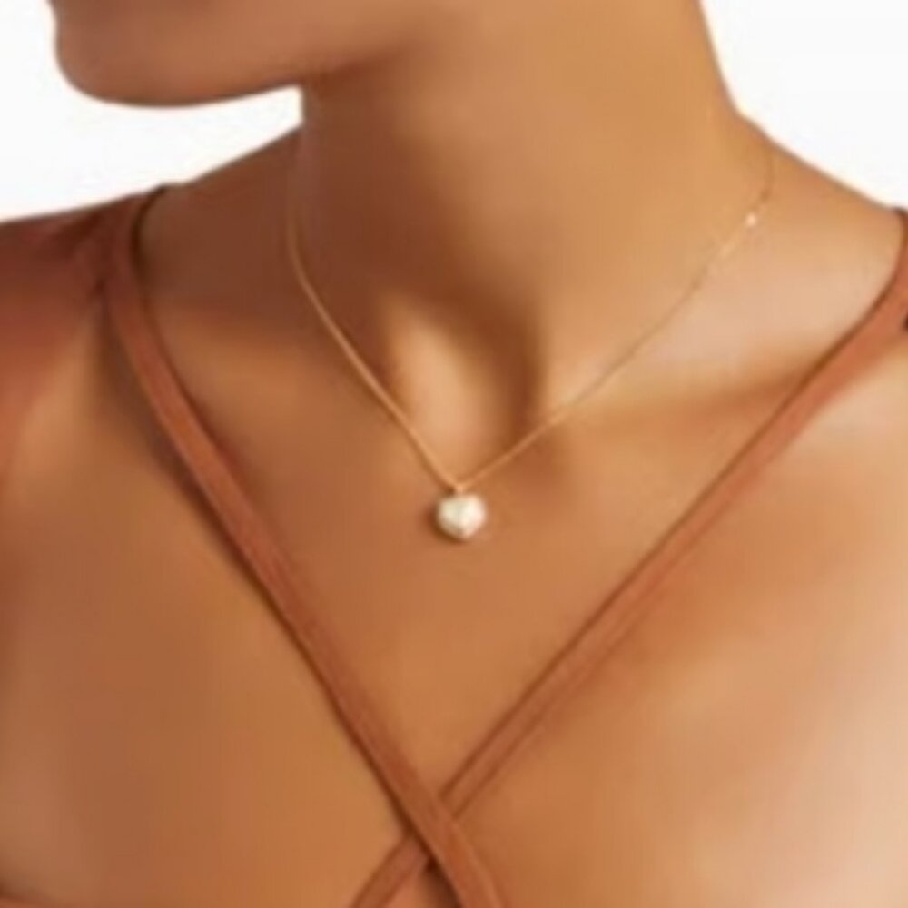 Kate Spade♠️ My Love Pave Diamond Pendant Heart W/Pearl Diamond Zirconia⌚🏃💨🚚 - Picture 9 of 15